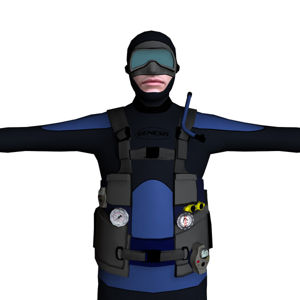 3d scuba diver 01 - Scuba Diver 01 by ignisfatuus